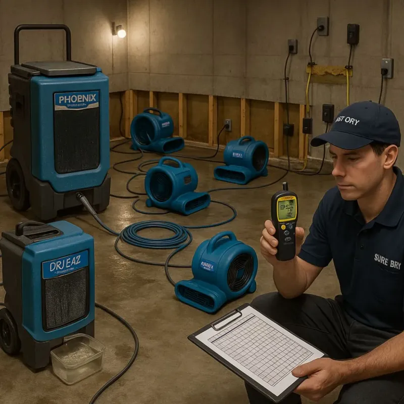 Structural Drying and Dehumidification process in Kincaid, IL